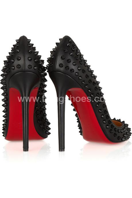 Christian Louboutin red sole Pigalle Spikes 120 Studded Pumps Black