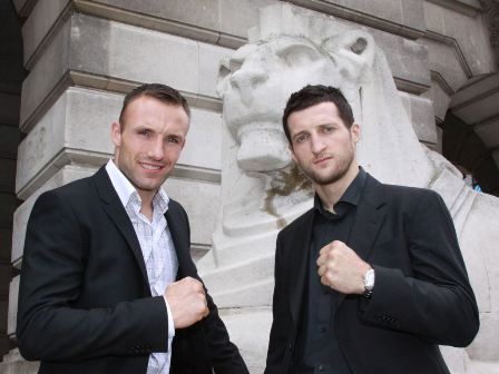 Froch and Kessler: Outside the Town Hall in Market Square, Nottingham.